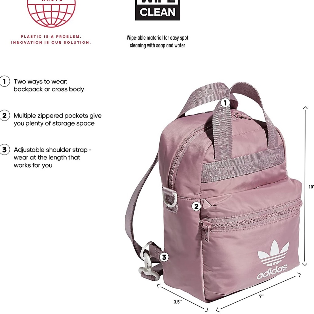Adidas Micro Backpack - Magic Mauve - Picture 4 of 6